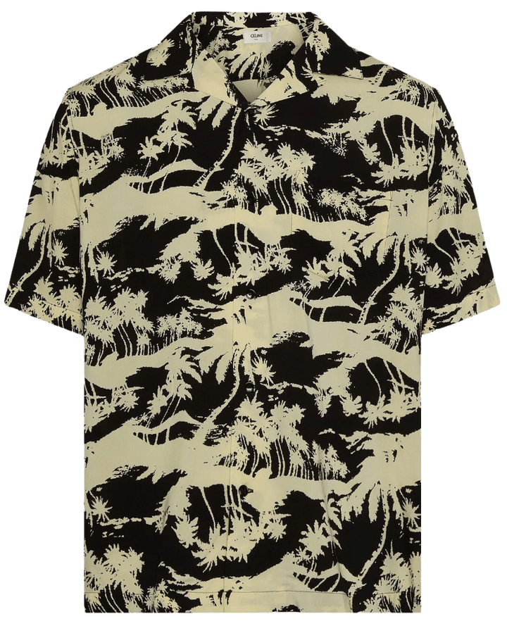 Celine Hawaiian Shirt Black Paille
