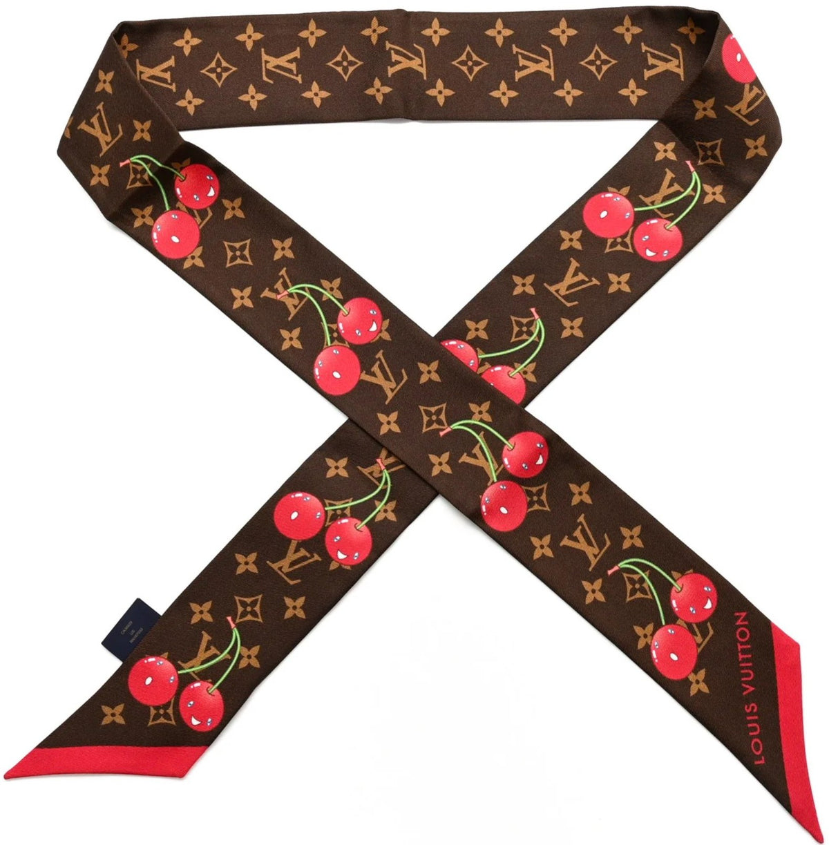 Louis Vuitton x Takashi Murakami Monogram Cerise Cherry Motif Silk Bandeau
