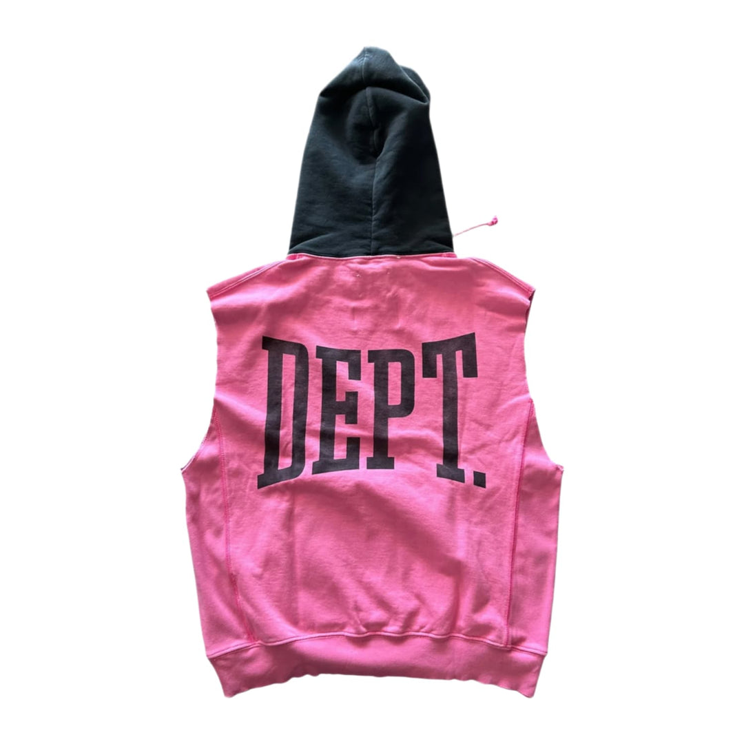 Gallery Dept 'Pink/Black' Cutoff Logo Hoodie