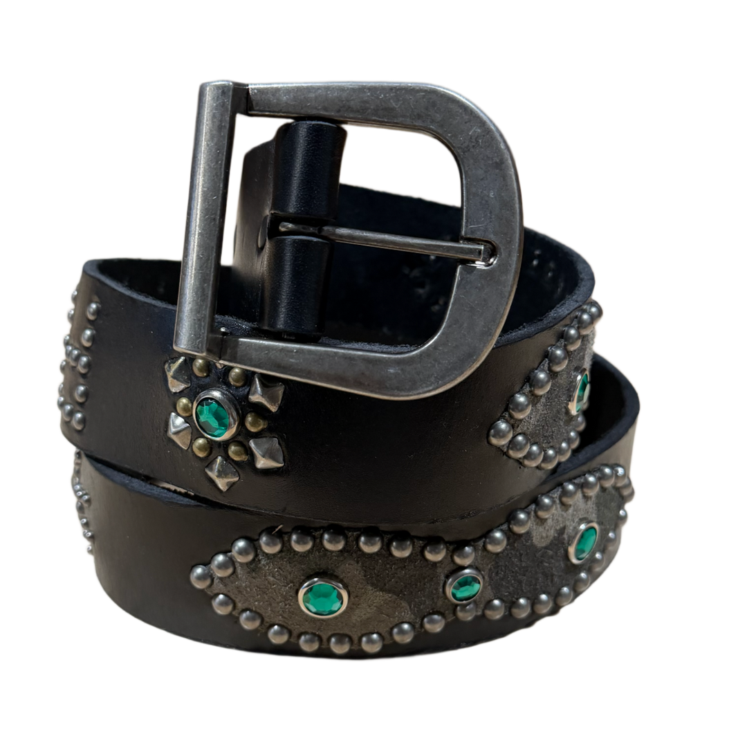 Studded 'Grey Camo' Black Belt
