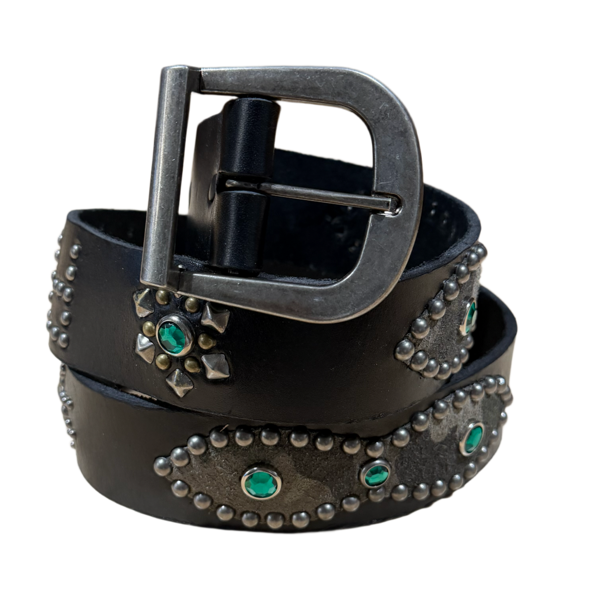 Studded 'Grey Camo' Black Belt