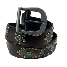 Studded 'Grey Camo' Black Belt