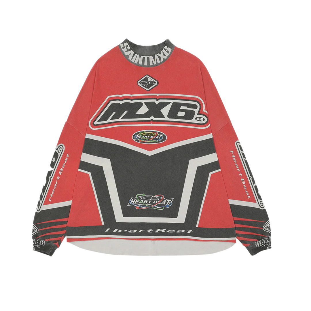 Saint Mxxxxxx 'MX6' Red Long Sleeve Tee
