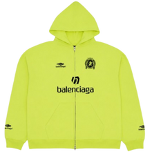Balenciaga 'Neon Green' Soccer Logo Printed Zip Up Hoodie