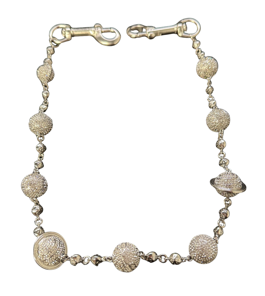 Starchain World 'Solar System' 26.5in Starball Silver Wallet Chain