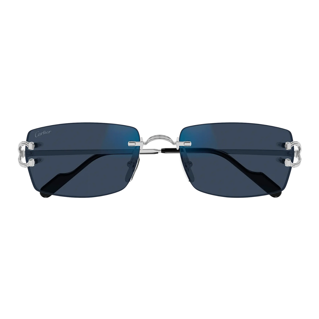 Cartier 'Blue Tint' Rectangle Sunglasses