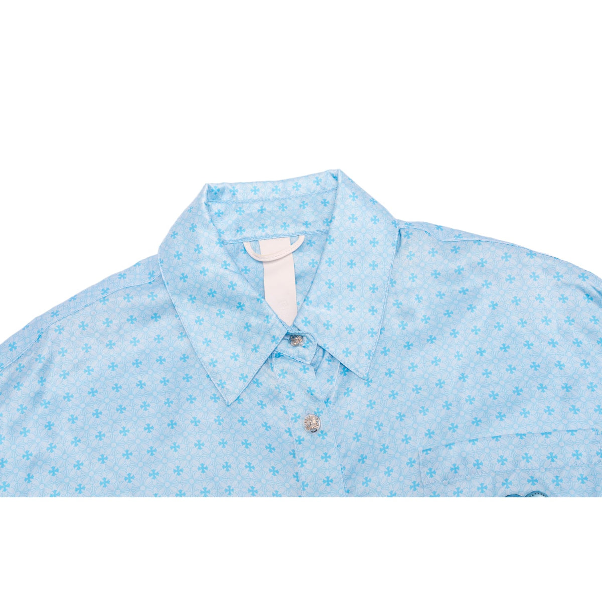 Chrome Hearts Rolling Stones Blue 'Silk' Button Up Shirt