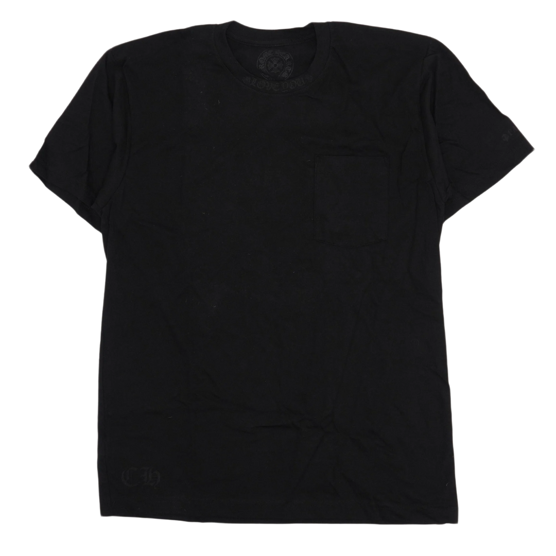 Chrome Hearts 'Black' Cannes Tonal Neck Logo Pocket Tee
