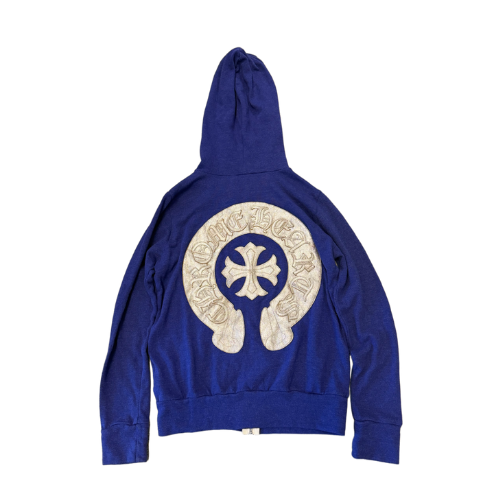 Chrome Heart 'Silver Horseshoe' Women's Purple Zip Up Hoodie