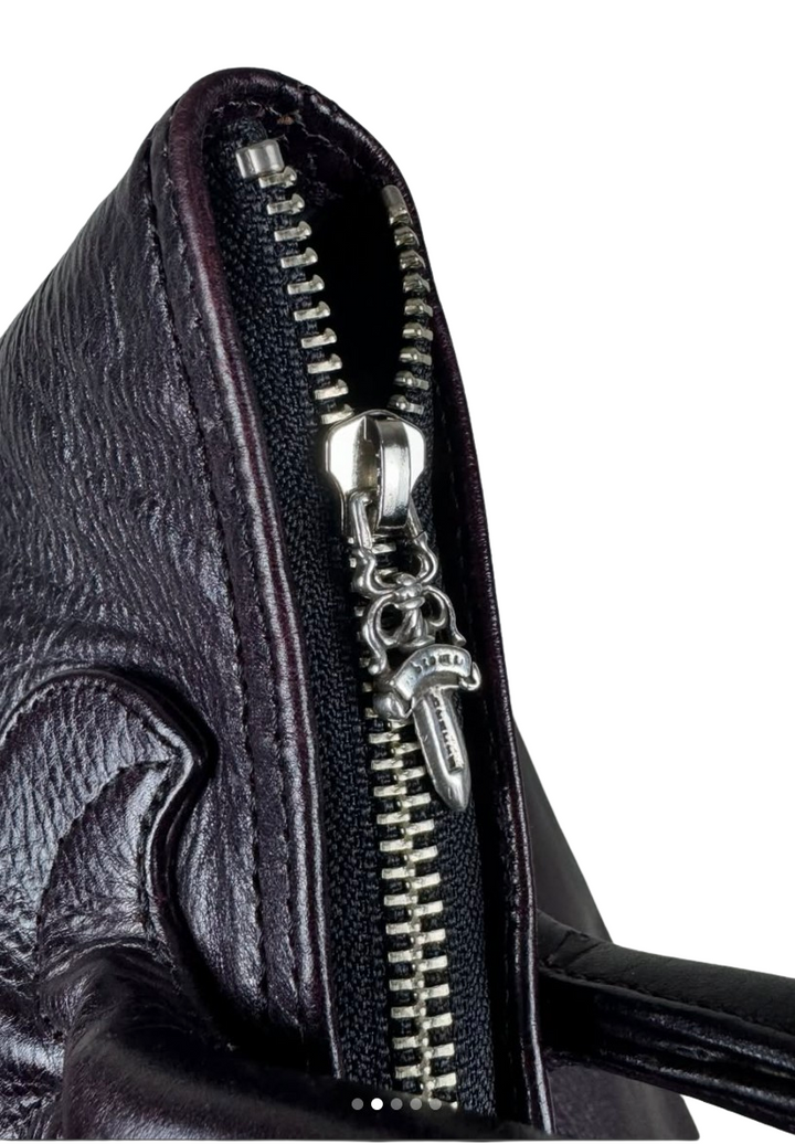 Chrome Hearts Dark Wine Leather Purse