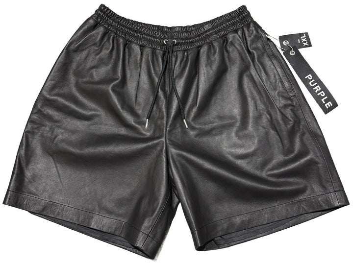 Purple Brand 'Black' Leather Shorts
