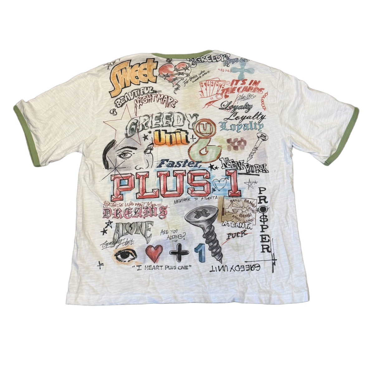 Greedy Unit Plus One 'All Over Print' Ringer Tee