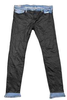 Custom 'Black' Layered Leather Jeans