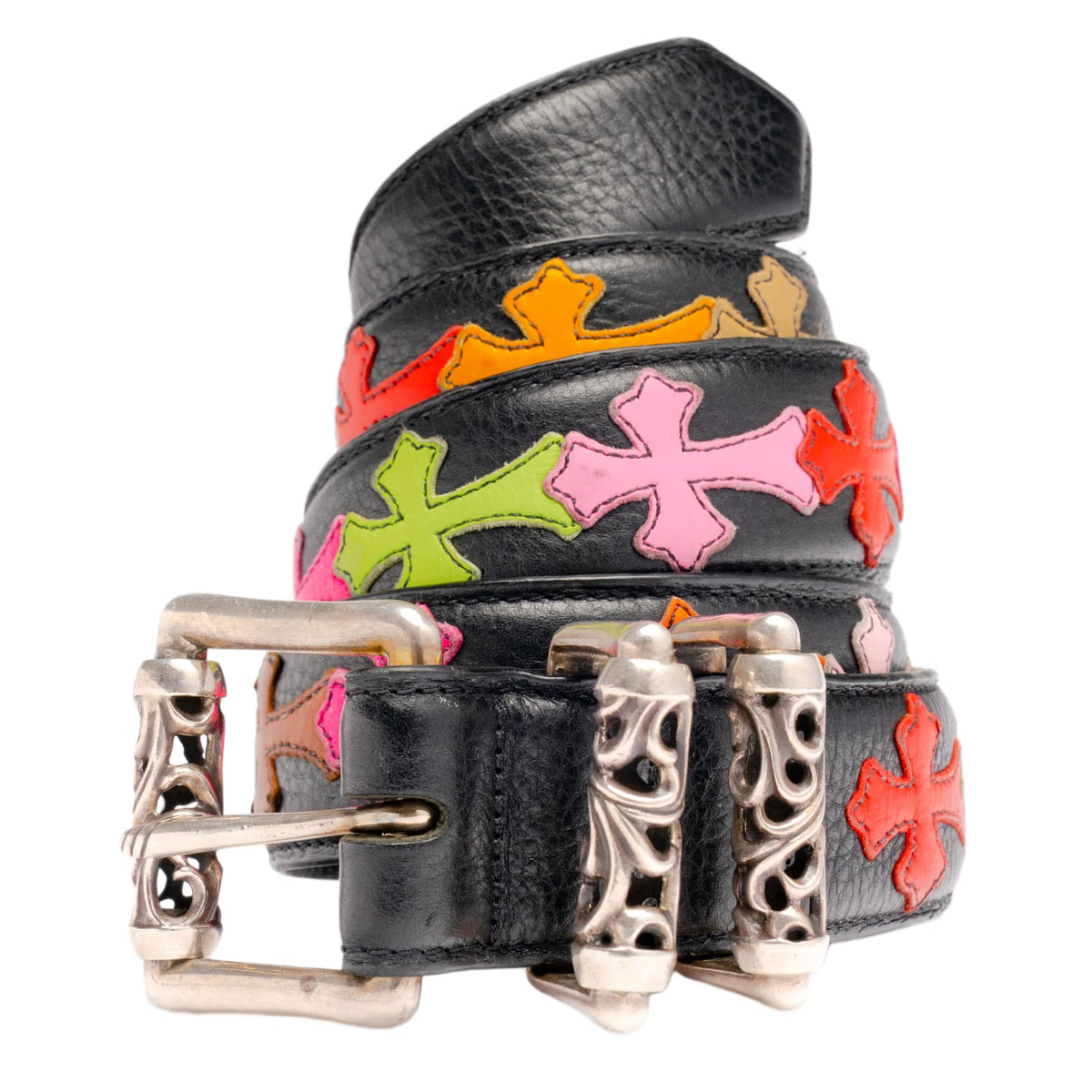 Chrome Hearts 'Multicolor' Cemetery Patch Double Roller Belt