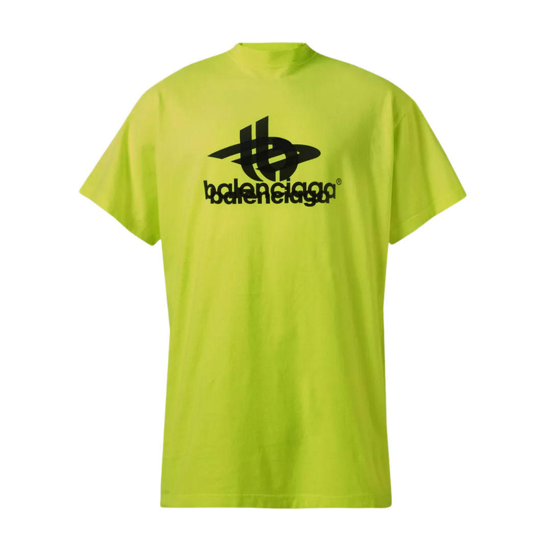 Balenciaga 'Layered Logo' Yellow Tee
