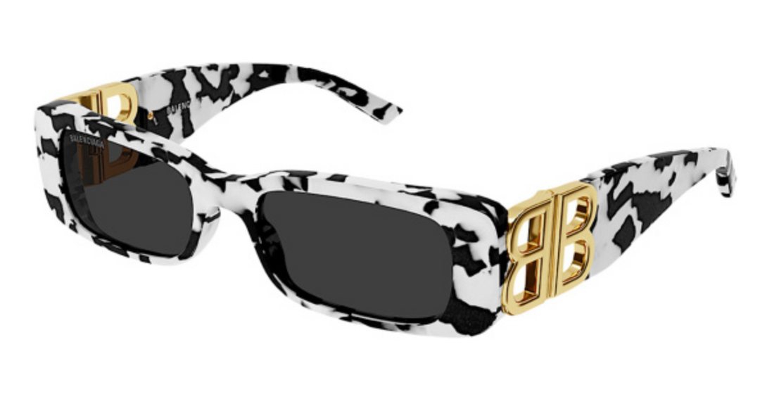 Balenciaga 'Dynasty Rectangle' White/Black Sunglasses