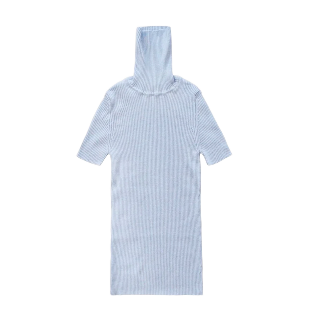 Chrome Hearts Women's 'Blue' Cashmere Triple Cross Patch Knit Short Sleeve Tee