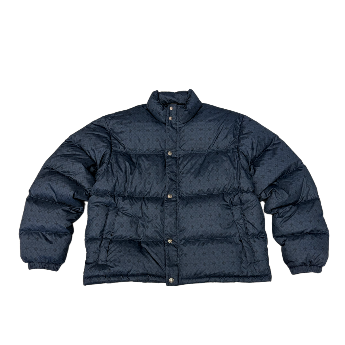 Chrome Hearts 'Navy' Monogram Print Puffer Jacket