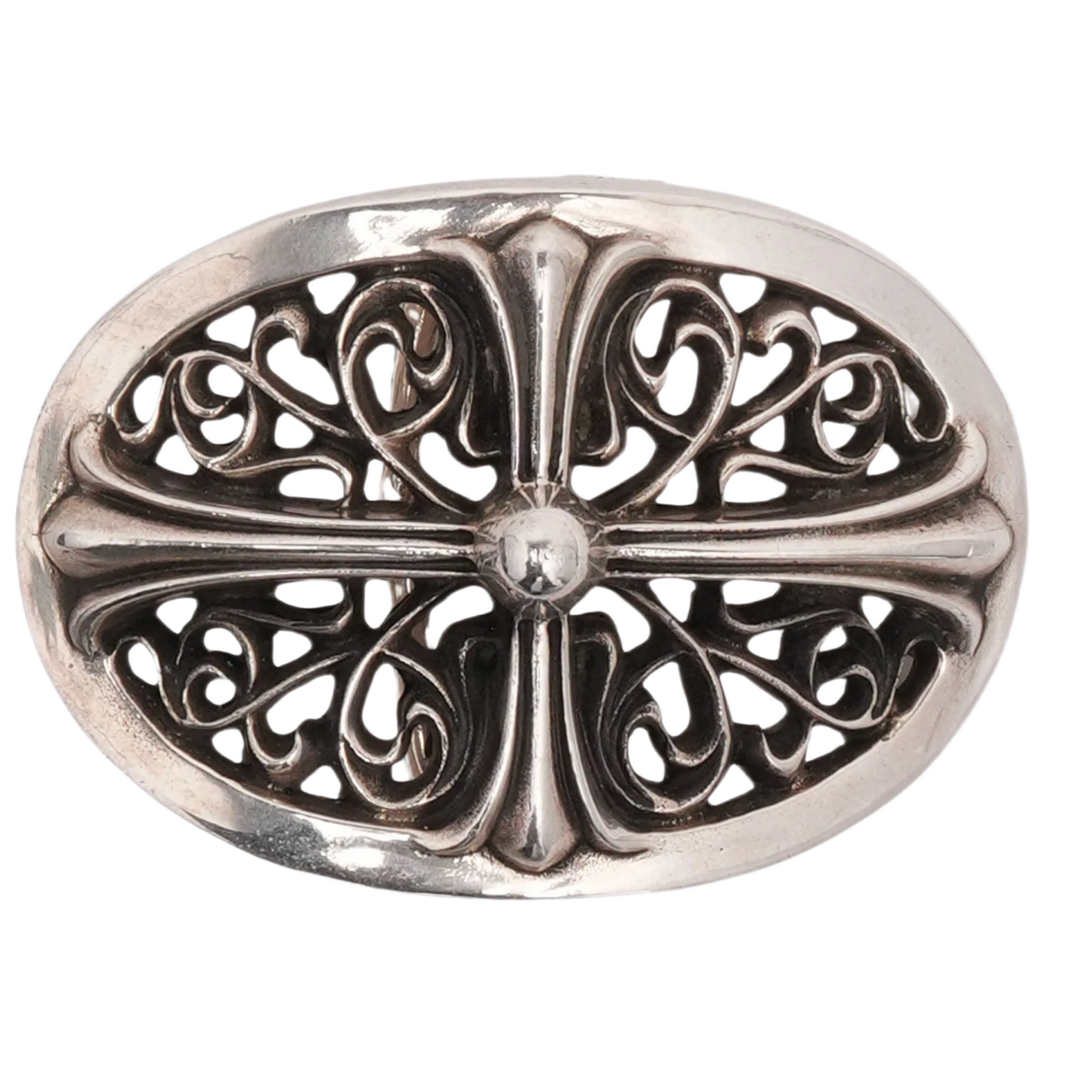 Chrome Hearts 'Silver' Oval Cross Belt Buckle