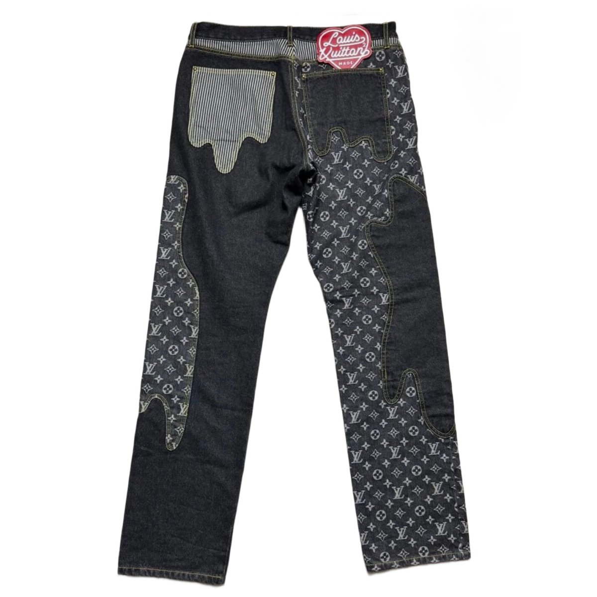 Louis Vuitton x Nigo 'Dark Wash' Monogram Crazy Denim Jeans