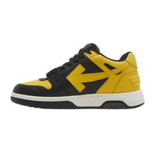 Off-White 'Out of Office' Black Lemon Yellow Leather Low-Top Sneakers