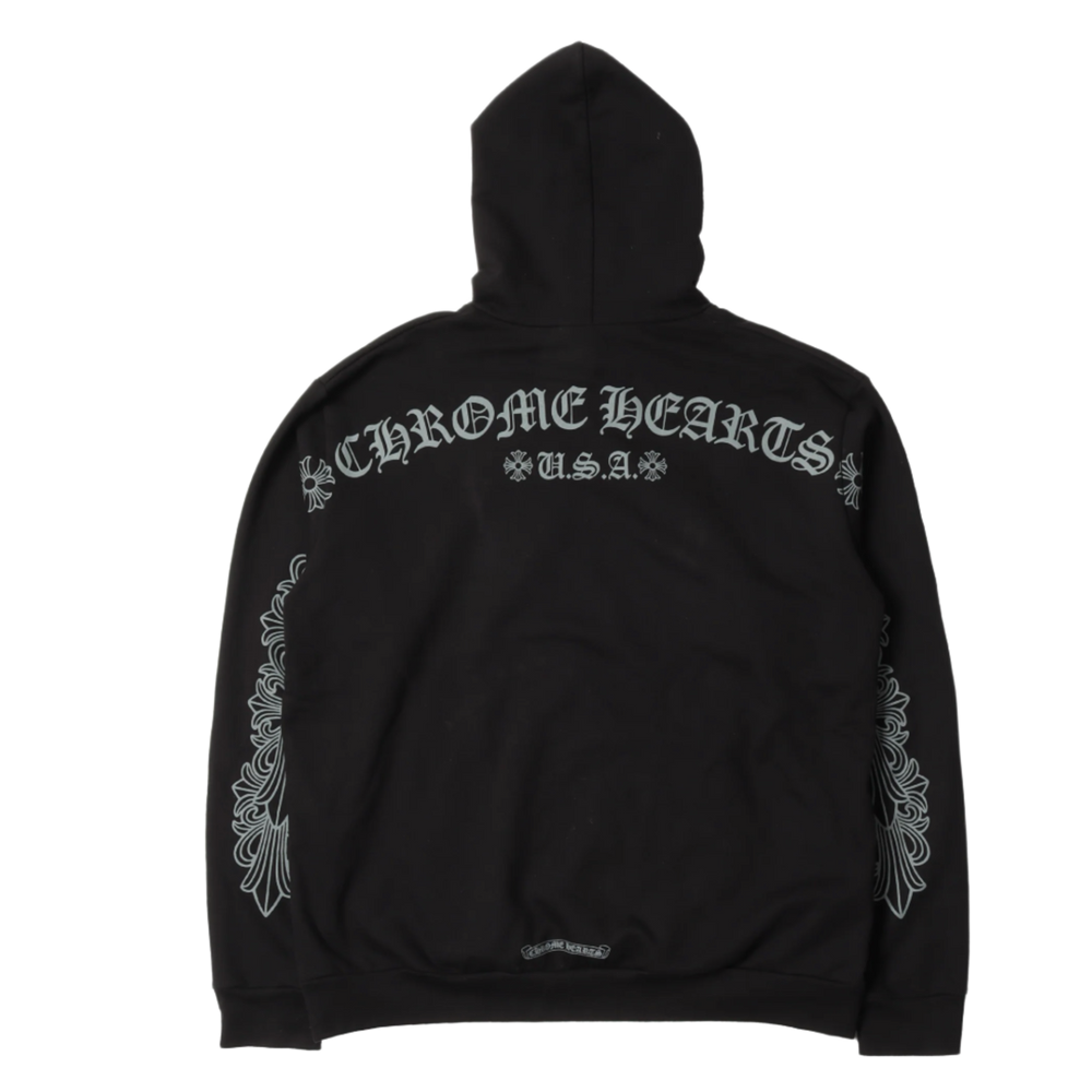 Chrome Hearts 'Friends and Family Grey Banner' Black Hoodie