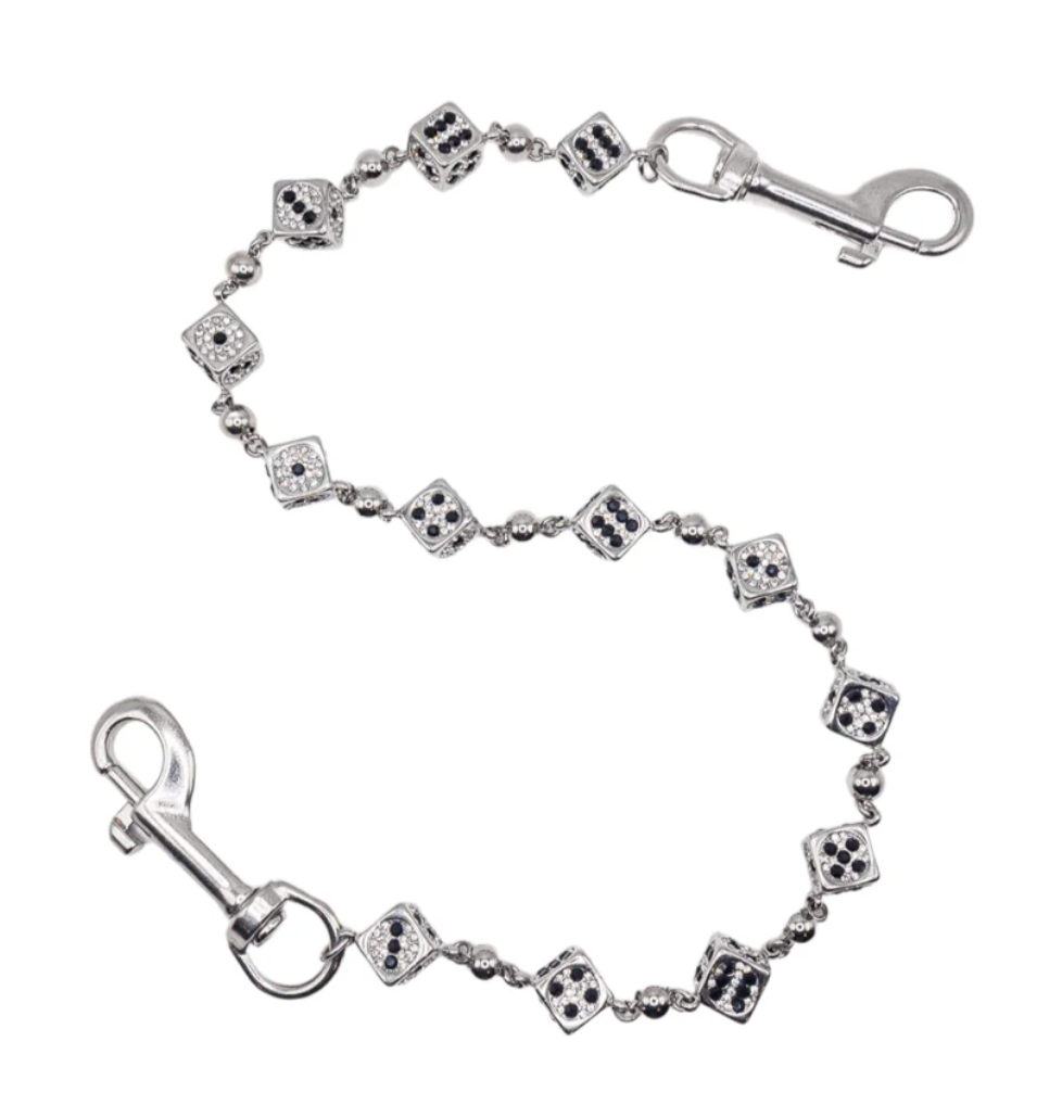 Starchain World 'Dice' 26.5in Silver Wallet Chain