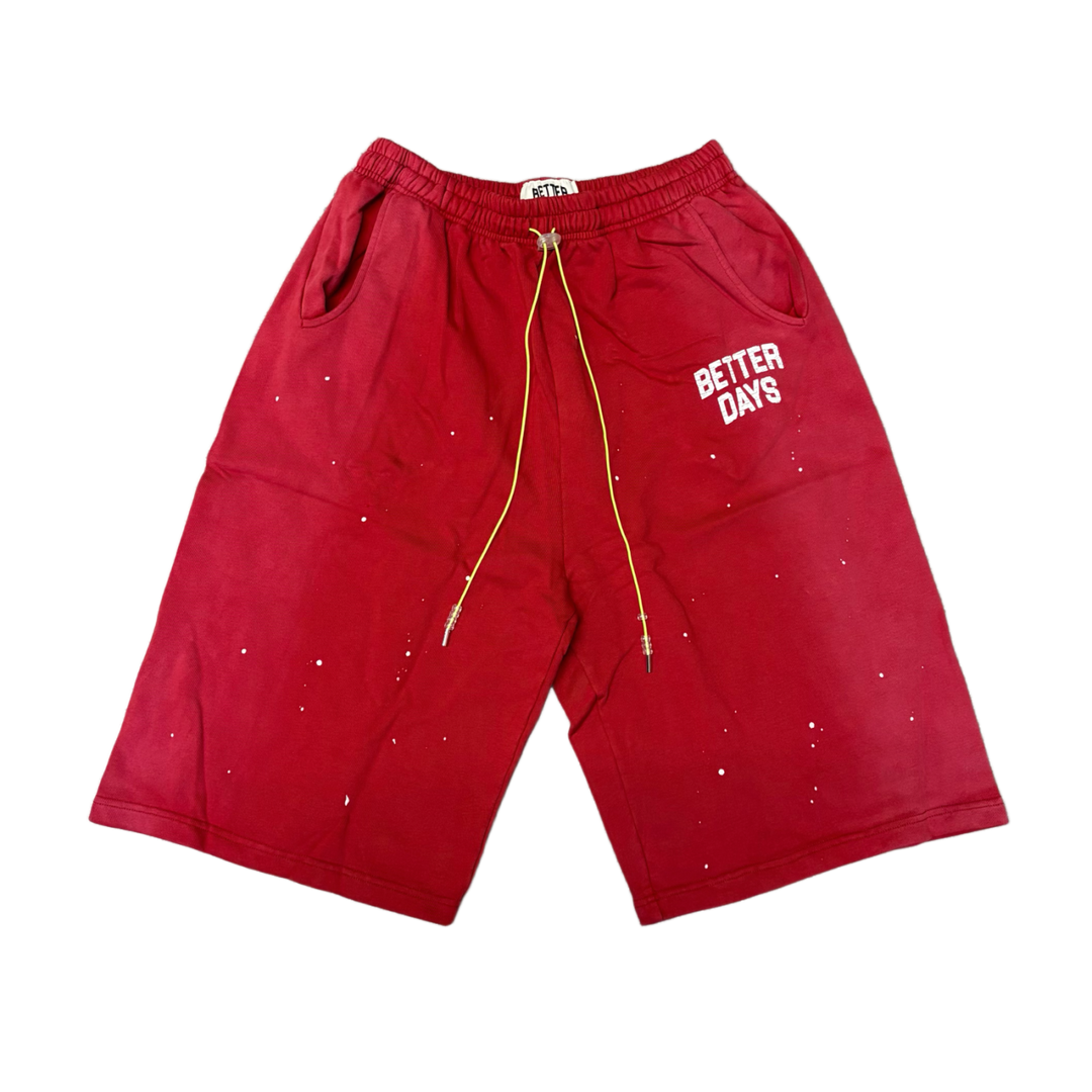 Better Days 'Red Painted' 3/4 Shorts