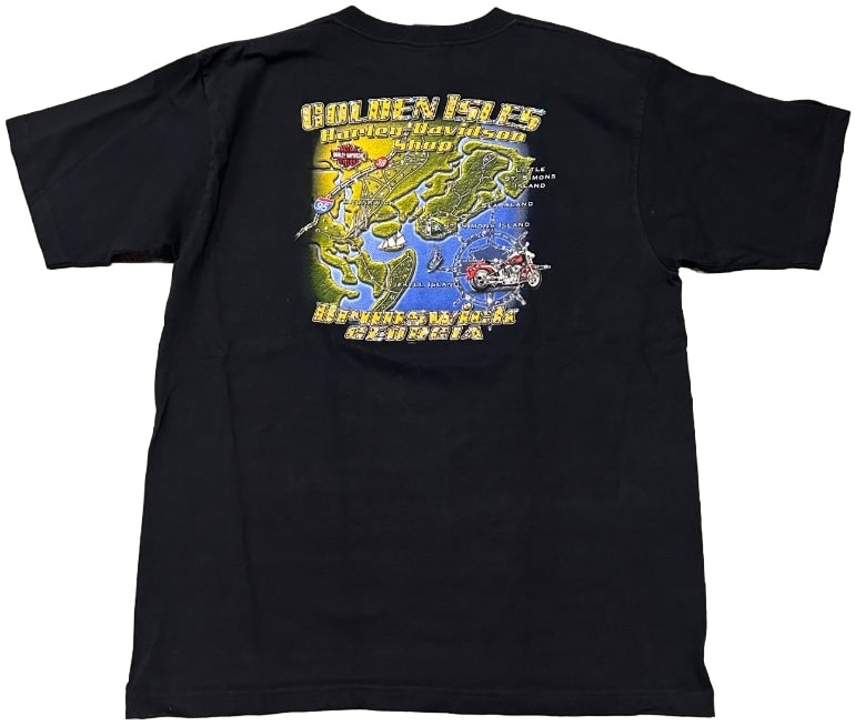 Harley Davidson 'Golden Isles' Rhinestone Vintage Tee