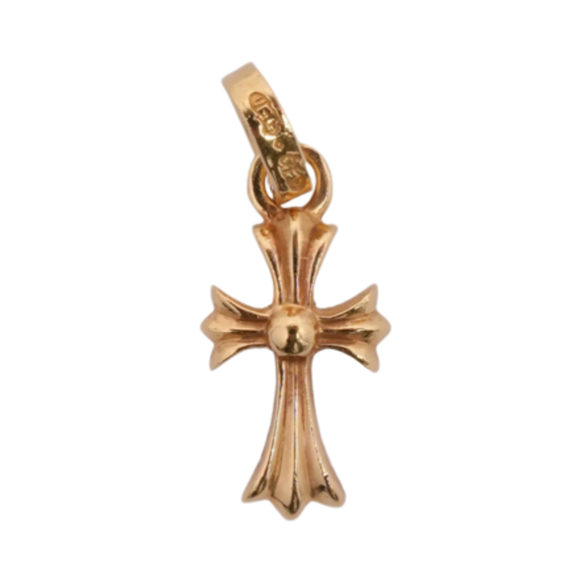 Chrome Hearts 22k Gold 'Emerald' Baby Fat Charm Pendant
