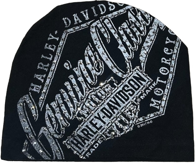 Bossi 'Genuine Harley' Black Rhinestone Vintage Beanie