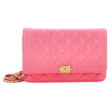 Chanel 'Boy Wallet on Chain' Quilted Lambskin Light Pink