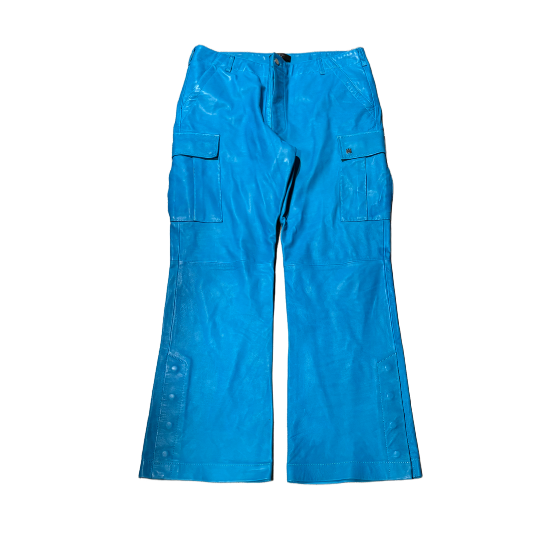 Amiri 'Blue' Leather Cargo Pants