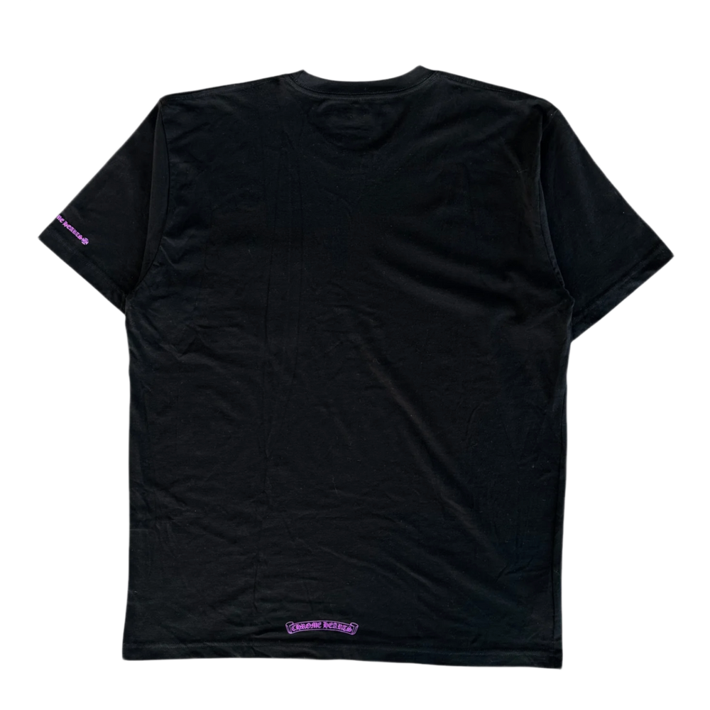 Chrome Hearts 'Purple Neck Logo' Black Pocket Tee