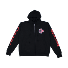 Chrome Hearts Made In Hollywood Plus Cross Zip Up Hoodie Black/Red