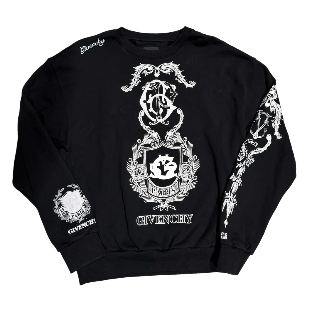 Givenchy 'Embroidered Logo' Black Crewneck