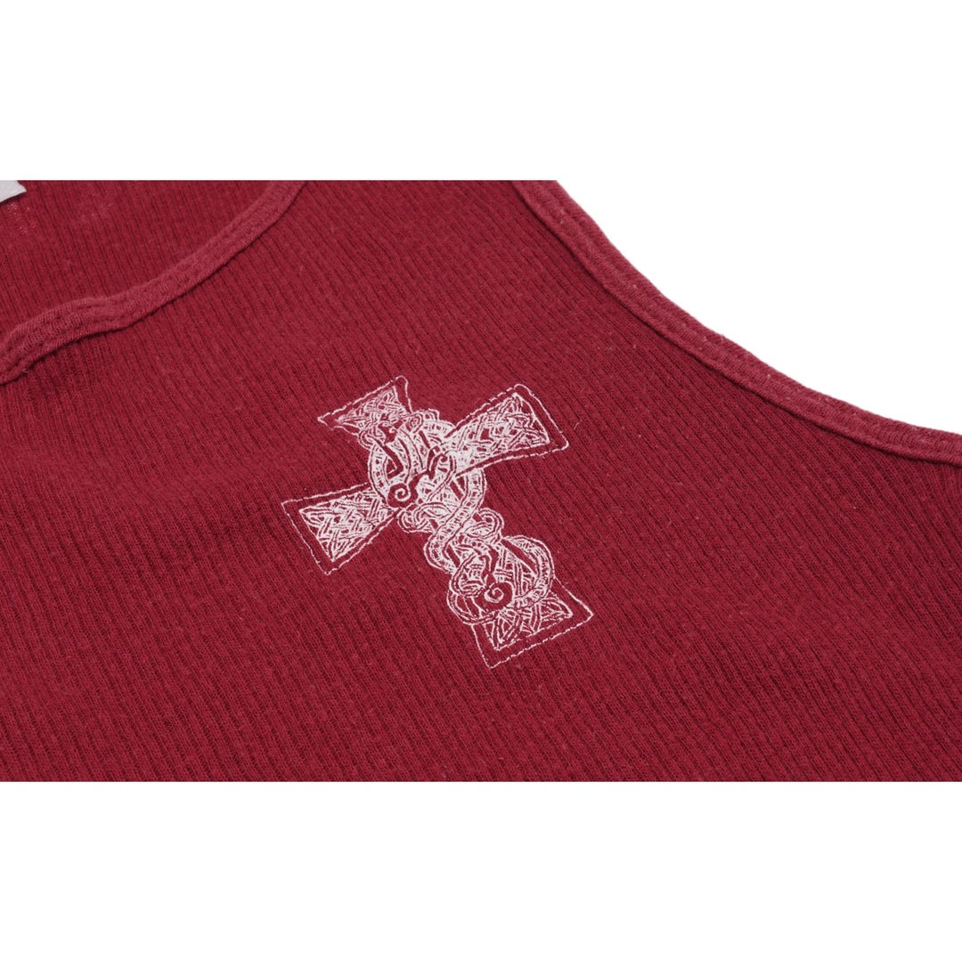 Chrome Hearts Vintage 'Red' Celtic Cross Tank Top