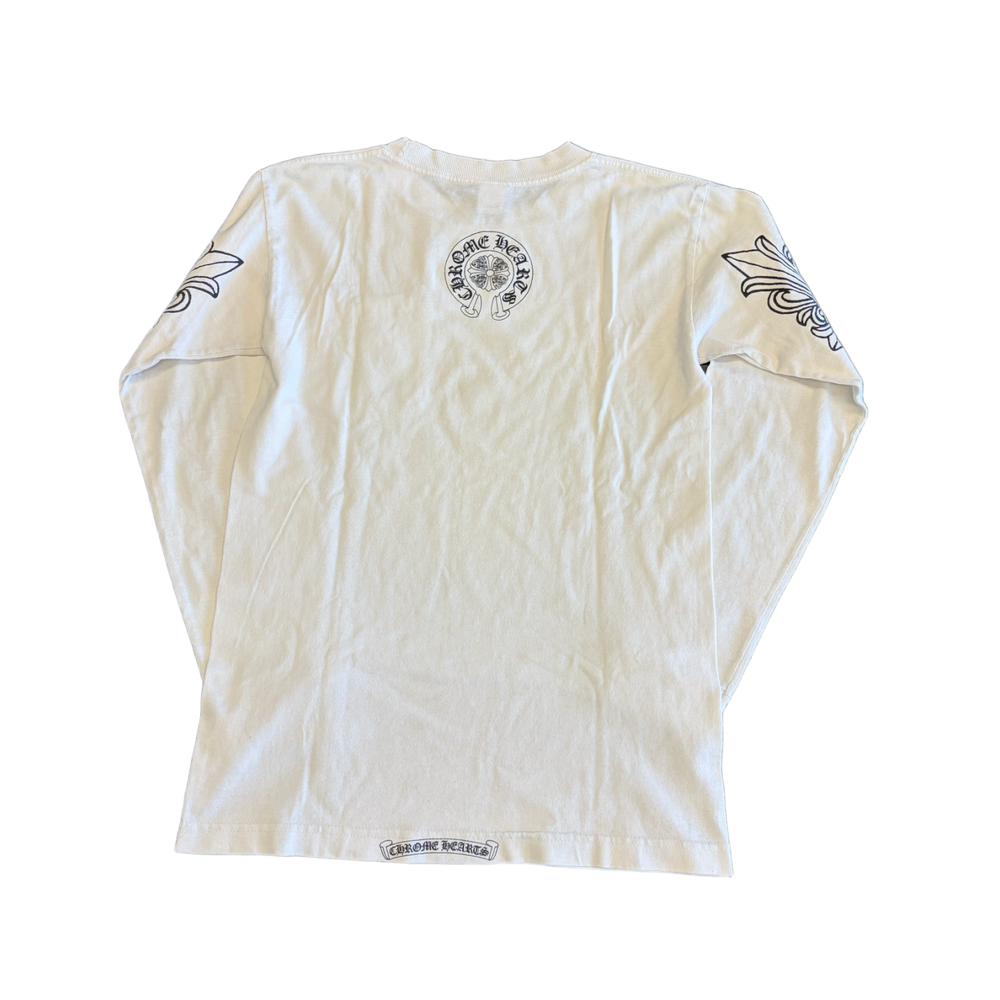 Chrome Hearts Vintage White 'Floral Dagger' Longsleeve 
