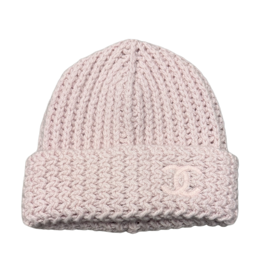 Chanel 'Light Pink/Light Pink' Cashmere Cloche Beanie