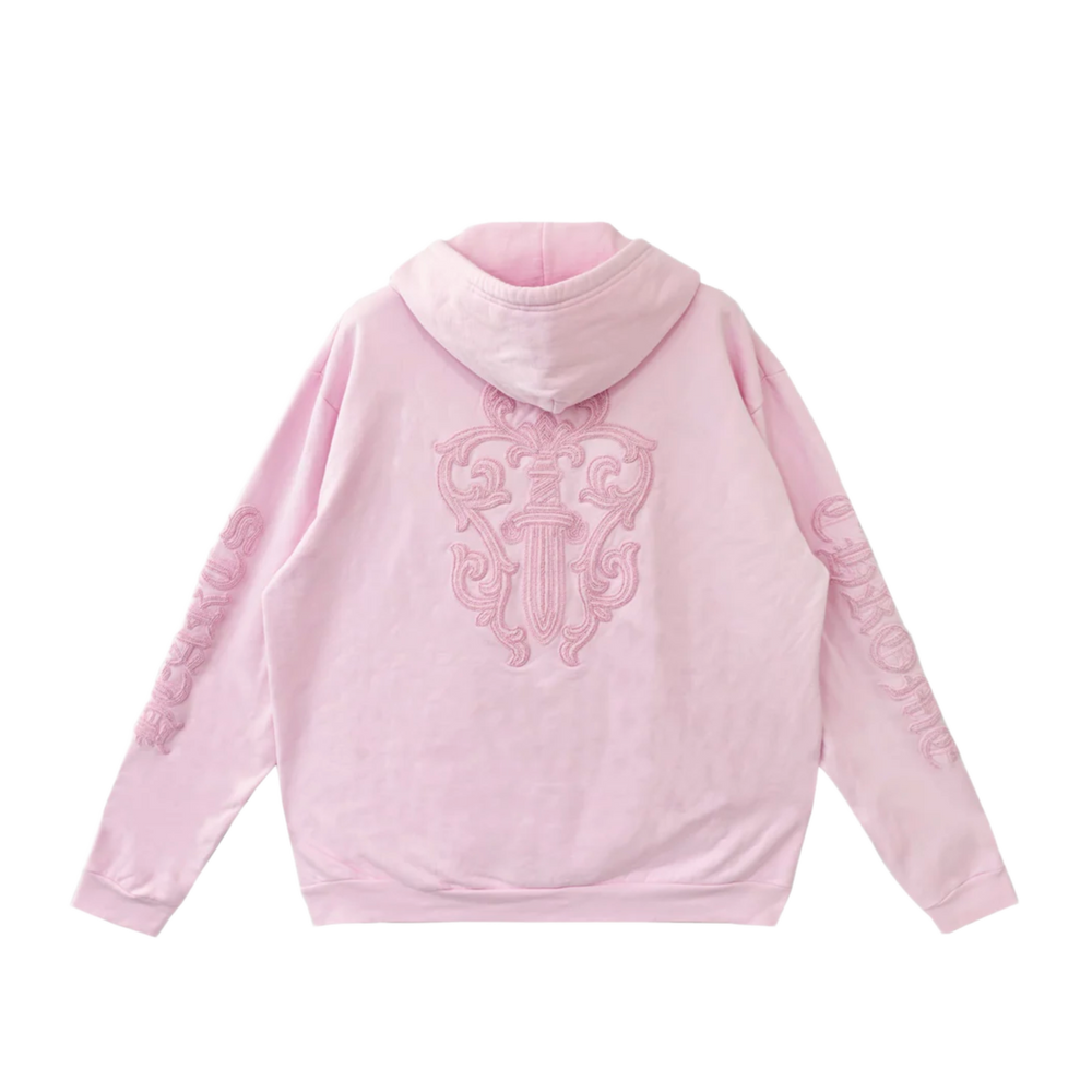 Chrome Hearts 'Pink Vine Dagger' Beaded Zip Up Hoodie