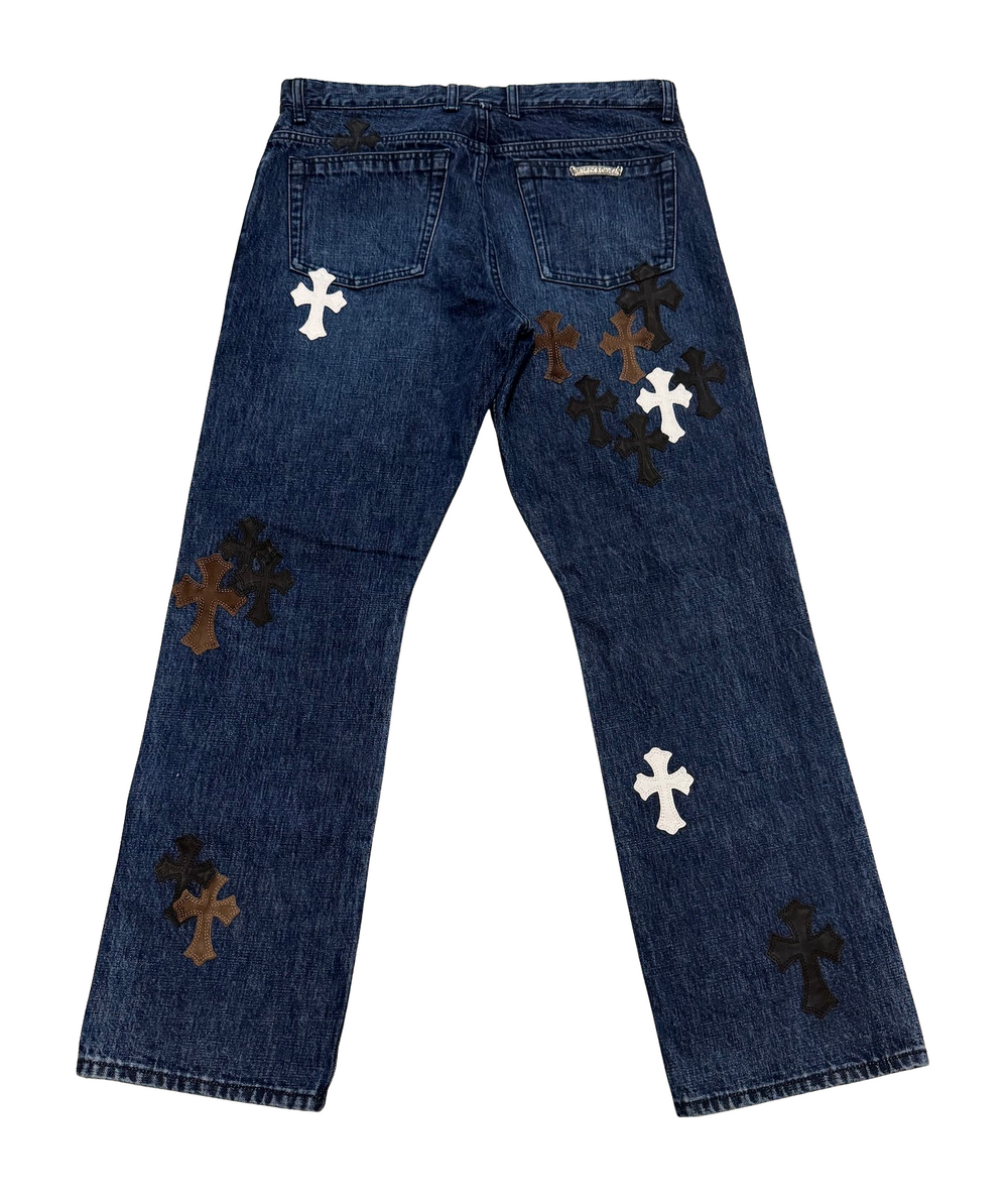 Chrome Hearts '35 Patch' Flooded Fleur Knee Denim Jeans