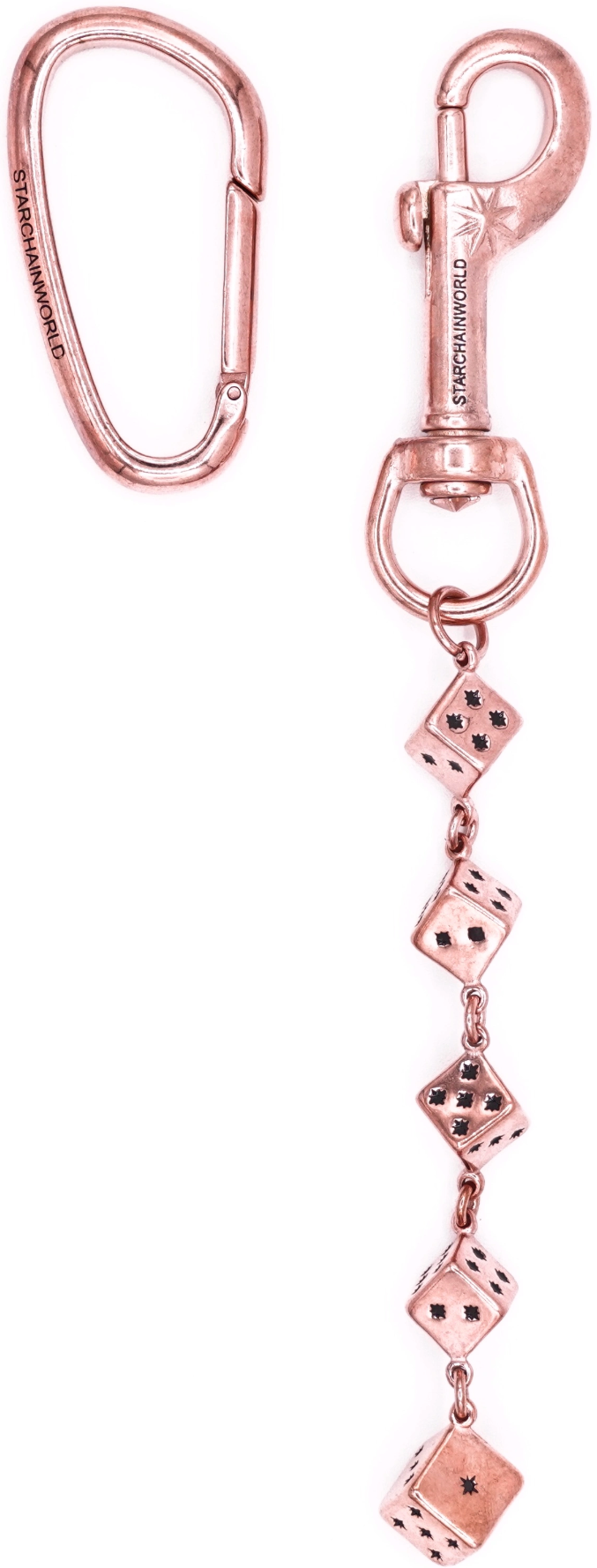 Starchain World 'Rose Gold' Dice Keychain