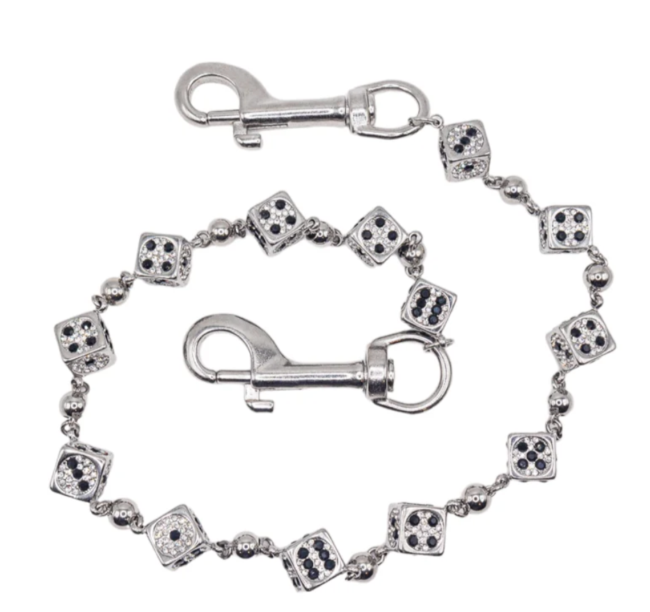 Starchain World 'Dice' 26.5in Silver Wallet Chain