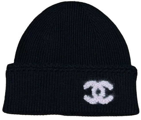 Chanel 'Black/Pink' Cashmere Cloche Beanie