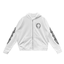 Chrome Hearts 'Horseshoe Logo' Floral White Zip Up Hoodie