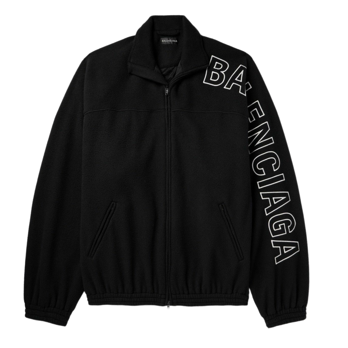 Balenciaga 'Outlined Logo' Black Fleece Jacket