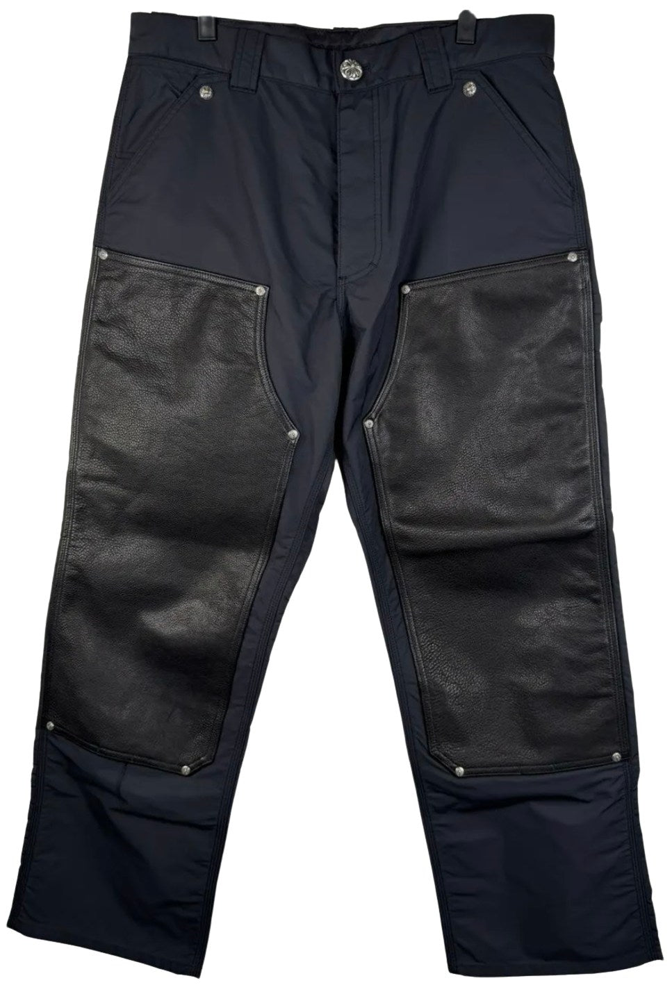 Chrome Hearts 'Black' Leather Nylon Carpenter Double Knee Pants
