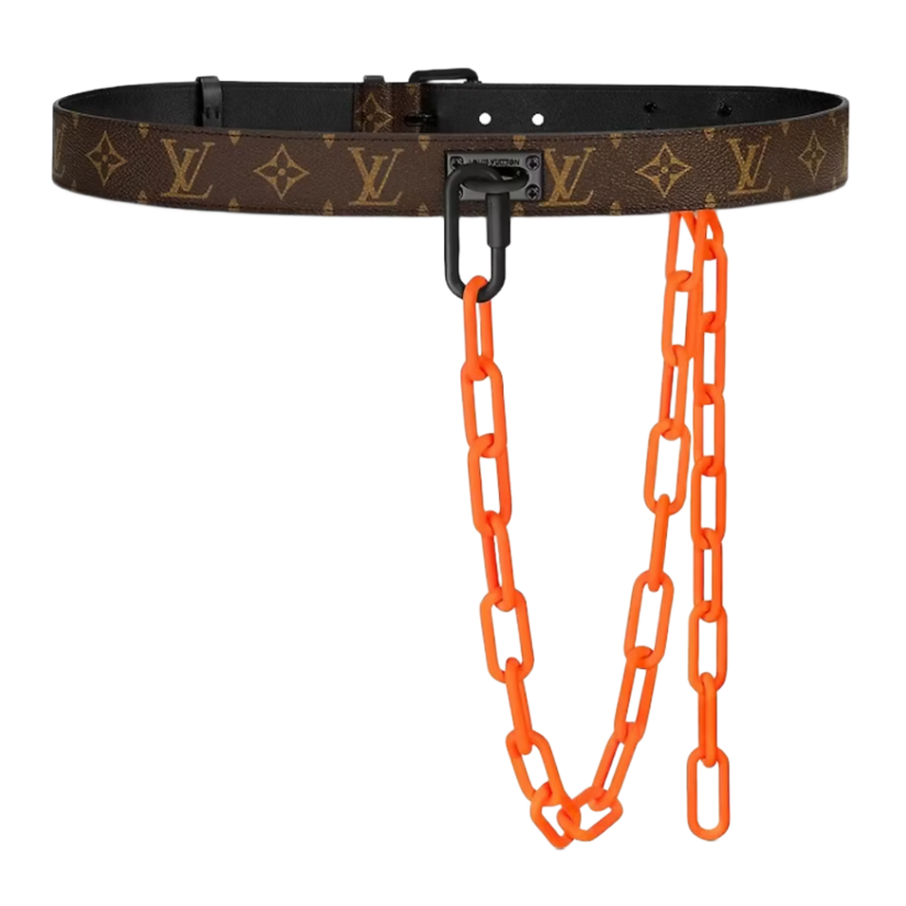Louis Vuitton 'Brown/Orange Chain' Signature Monogram 35mm Belt