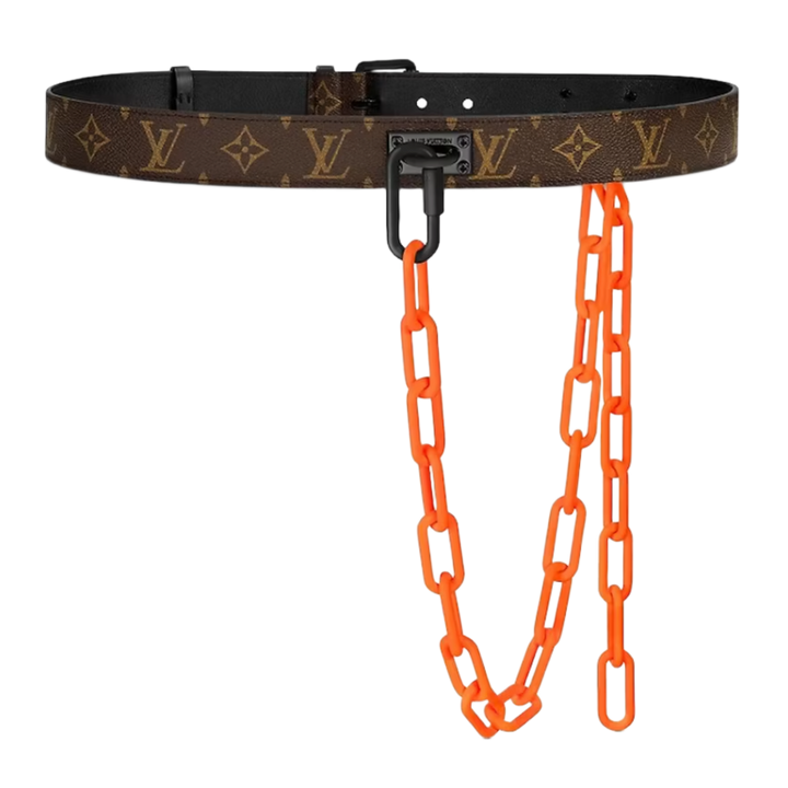 Louis Vuitton 'Brown/Orange Chain' Signature Monogram 35mm Belt