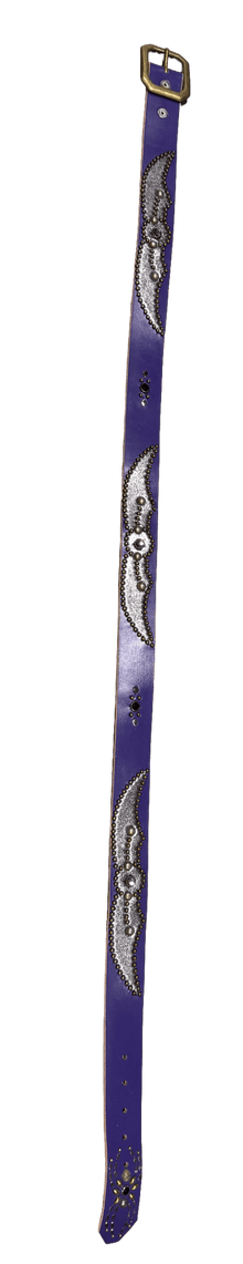 Studded 'Silver Chrome Wing/ Spider Gem' Purple Belt